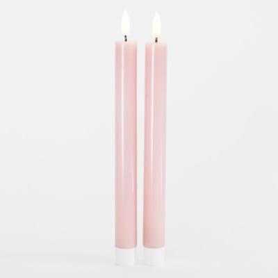 Sirius - LED-Dinerkaarsen 'Sille' (25cm hoog, Set van 2) - Licht roze