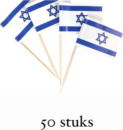 Akyol - 50 x cocktailprikkers Israëlische vlag - cocktailprikkers vlag -Israël cocktailprikkers- israël land prikker -Israëlische cocktailprikkers - party prikkers 50 stuks – Israëlische verjaardag - verjaardag – Israël - Prikkers–feestpr