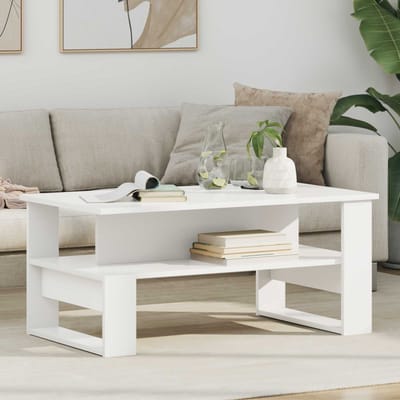 vidaXL - Salontafel - Wit - 90 - x - 50 - x - 40 - cm - Bewerkt - hout