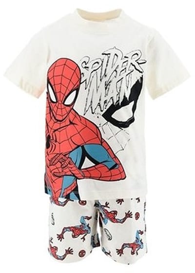 Spiderman Pyjama - Katoen - OffWhite - Maat 98 - Shortama