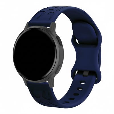 Siliconen bandje - geschikt voor Garmin Venu 2s / 3s / 4 (41mm) / Vivoactive 4s / Forerunner 255s / 265s - Huawei Watch GT 5 Pro - 42mm / GT 6 / GT 5 / GT 4 - 41mm - luipaard - donkerblauw
