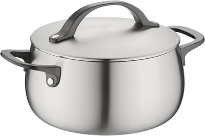 BergHOFF Home Kookpan 20 cm - Rvs Kookpot met Deksel - Geschikt voor Inductie en Alle Warmtebronnen - PFAS-Vrije-Kasserol - Oven- en Vaatwasserbestendige Pot - 3,7 L - Smokey Black