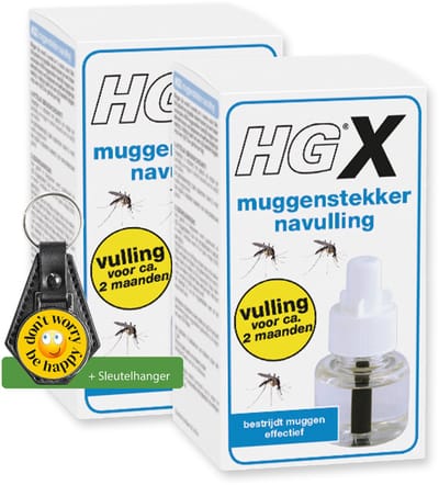HGX Muggenstekker Navulling - 2 stuks - inclusief sleutelhanger