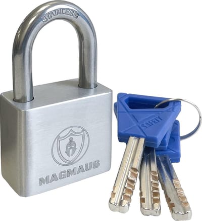PDL/40 [Roestvrij staal] Heavy Duty buitenhangslot, weerbestendig - [Hoge veiligheidsbescherming] - Ideaal poort- of schuurslot (40 mm)