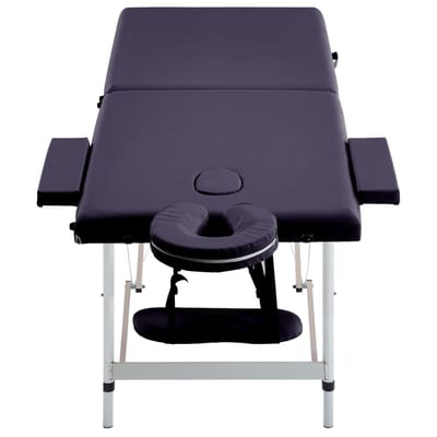 vidaXL - Massagetafel - inklapbaar - 2 - zones - aluminum - paars