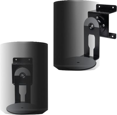 Metalen Muurbeugel - Luidspreker Houder - Veilige Bevestiging - 360 Graden Draaibaar - Max 12 Kg - Zwart