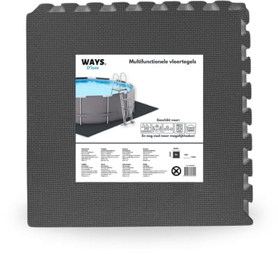 WAYS D’luxe - Zwembad Ondergrond - Vloertegels 50x50 cm - 8 Tegels - Zwembad Vloertegels - Zwembad Bodem - Zwembad Ondergrond - Antraciet Vloertegels - Zwembad Bescherming