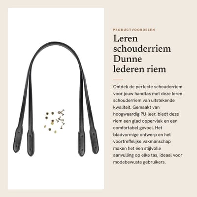 Dailygoods- Schouderriem 72 cm - Leren Tasriem - Lichtgewicht 22 g - Antislip - Handtasriem - Voor Doe-Het-Zelf Tassen