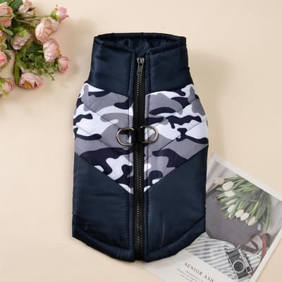 Huisdier Hondenkleding Waterdichte Jas Voor Kleine Middelgrote Honden Katten Winter Warm Puppy Jas Vest Camouflage Print Franse Bulldog Outfits S gray