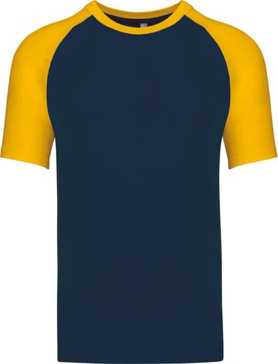 Kariban Baseball - Tweekleurig t-shirt K330 - Navy / Yellow - M