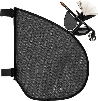 Kinderwagen Organizer - Baby Tas - Onderweg Spullen - Ademend Gaas - 47x38cm - Zwart