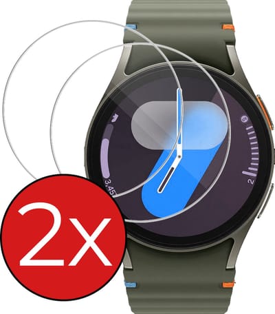 Screenprotector - 2 Stuks - Geschikt voor Samsung Galaxy Watch 7 (40 mm) - Sterk & Shockproof - Tempered Glass - Gehard Glas - Beschermglas Screen Cover - Bescherm Protector voor Smartwatch