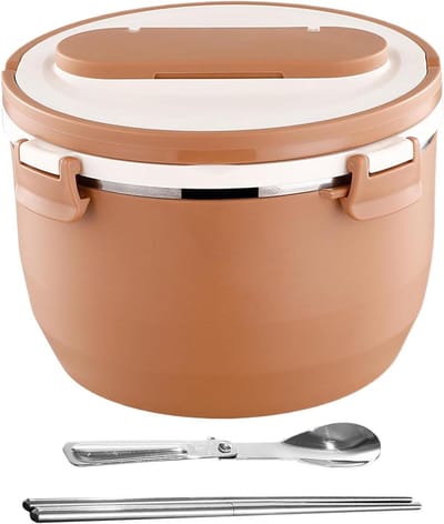 Thermo lunchbox - Warmhoudcontainer voedsel - Maaltijden meenemen - Dubbellaags vacuüm isolatie - 1.5 liter inhoud - Grijs