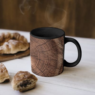 Magische Mok - Foto op Warmte Mokken - Koffiemok - Boom - Ringen - Bruin - Magic Mok - Beker - 350 ML - Theemok