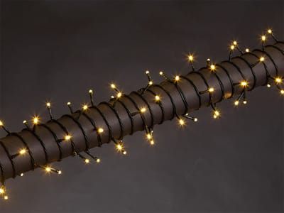 Stella LED, lichtslinger, 8 m, 120 leds, warmwit, groene kabel, voor binnen en buiten, 24 V