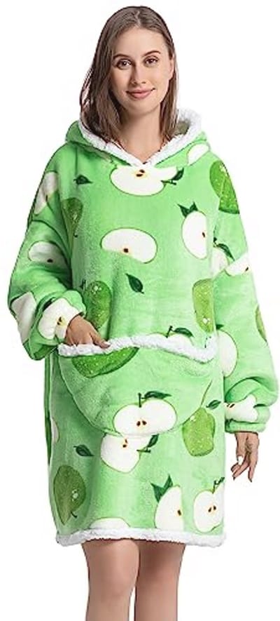 Oversized Deken Hoodie voor Volwassenen - Pluizige Sherpa-Fleece, Super Warme en Gezellige Draagbare Deken met Capuchon
