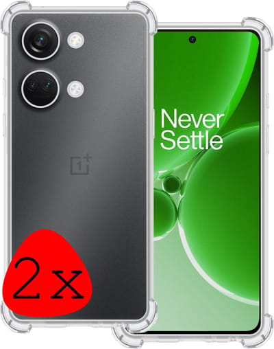Hoesje 2 Stuks - Geschikt voor OnePlus Nord 3 - Sterk & Shockproof - Siliconen Case - Back Cover - Telefoon Hoes Shock Proof - Transparant