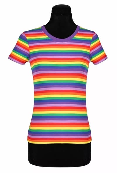Dames gestreept shirt korte mouw bont – geschikt voor dagelijks gebruik