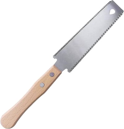 Kleine Japanse handzaag met dubbele zaagblad, flexibel voor houtbewerking, houten handvatten voor nauwkeurig snijden en precisiewerk