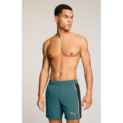 Puma Zwembroek - Heren Mid Shorts - Crinkle T7 - Emerald Green / Zwart - Maat L