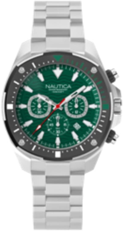 Nautica Nct Bluesail Quartz Analoog Horloge Zilverkleurig Material 100% Roestvrij Staal & 100% Acero Inoxidablearmband 46 mm NAPBSF504