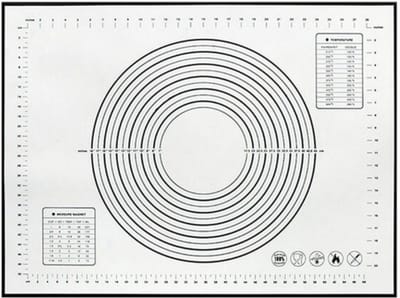 Siliconen Deegmat Silicone 60 x 40 cm - Hittebestendig - Herbruikbaar - Maataanduidingen - Groot - KELERINO. - Zwart