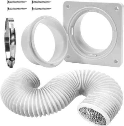 Draagbare Airco Raam Kit - Afvoerslang Koppelstuk - Luchtstroom Optimaliseren - Gereedschapsvrije Installatie - 150 cm Slang - Wit