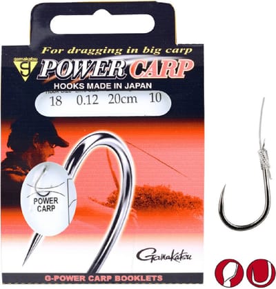 Gamakatsu Power Carp Barbless Zwart H16 0.12mm 20cm