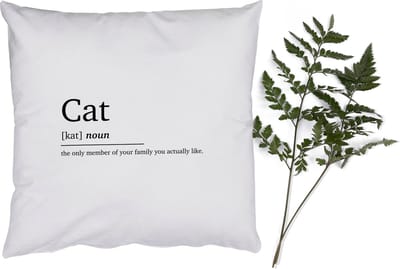 Sierkussens - Kussentjes Woonkamer - 50x50 cm - Spreuken - Quotes - Woordenboek - Kat definitie - Cat