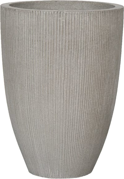 Pottery Pots - Plantenbak - Ben L - Ø40cm x H55cm - Light Grey vertically ridged