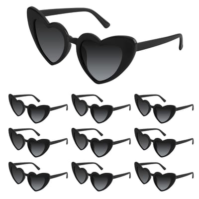 Dailygoods- Zonnebril UV400 Bescherming - Bachelorette Zonnebrillen - Hartvormige Zonnebril - Feest Zonnebril - Set van 10 - Kunststof Materiaal - Feestzonnebril