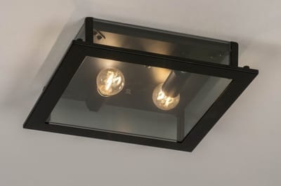 Lumidora Plafondlamp 73762 - Plafonniere - AURIGA - 2 Lichts - E14 - Zwart - Metaal - Badkamerlamp
