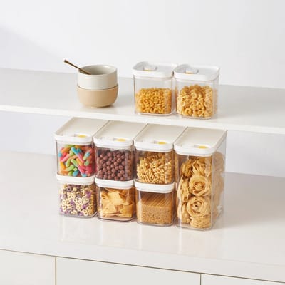 So Clever x Vacane Voorraadbus 3.3 liter met Draaiknop Datuminstelling - Transparant - Stapelbaar | Met deksel | Luchtdicht | BPA-vrij