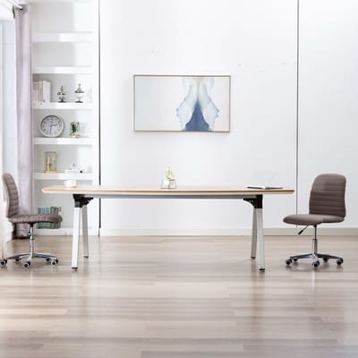 vidaXL Eetkamerstoelen draaibaar 2 st stof taupe