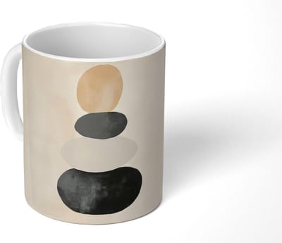Mok - Koffiemok - Japandi - Wabi sabi - Beige - Mokken - 350 ML - Beker - Koffiemokken - Theemok