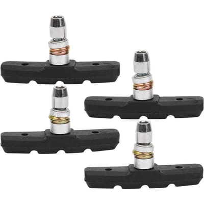 2 Paar Mountainbike V-Brake Blokjes Racefiets Fixie Rubberen Remvoering Stil Zwart black
