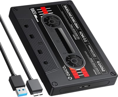 Retroband 2.5" Externe Hard Drive Behuizing USB 3.0 naar SATA 3.0 voor 2.5" SATA HDD SSD tot 6TB, Zwart - Ideaal voor Opslag en Gegevensoverdracht