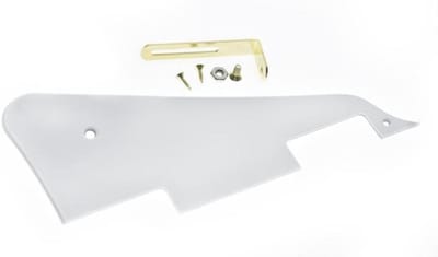 Guitar Pickguard voor Les Paul met RVS Bevestigingsbeugels en Gouden Schroeven - Wit 3Ply, Perfect voor Muzikanten en Gitaarliefhebbers