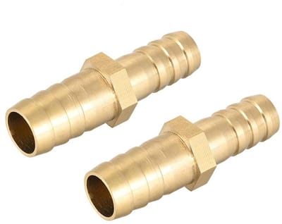 Dailygoods- Slangconnector Messing - 19-16 mm Diameter - Metalen Slangfitting - Gas/Water/Lucht Slang - 2 Stuks - Duurzaam en Flexibel
