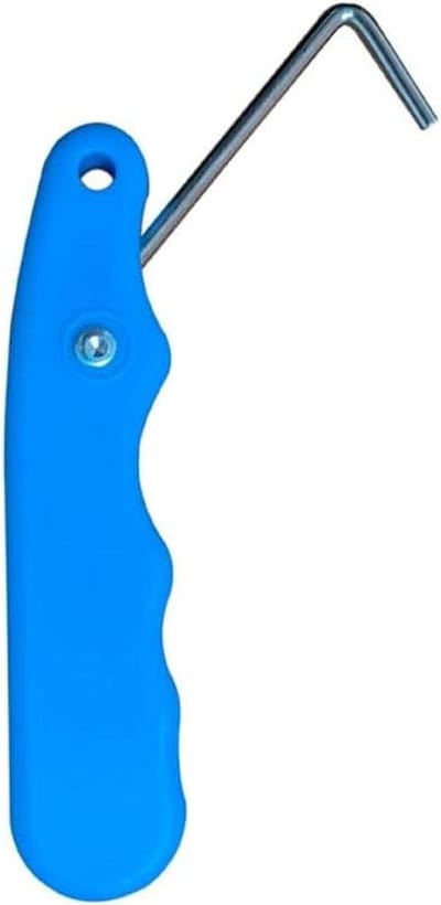 Schaats kantentrekker - Schoenhaak - Veters spannen - Opvouwbaar roestvrij staal - 95 cm - Blauw