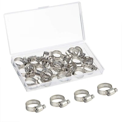 Dailygoods- Slangenklem Set 20 Stuks - Verstelbaar 10-16mm - Roestvrij Staal - Duurzaam - Antiroest - PP Opbergdoos - Slangenklemmen