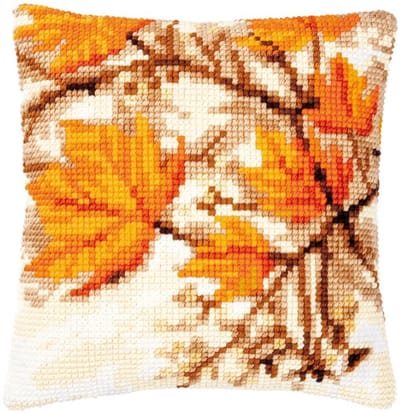 Vervaco - Kruissteekkussen kit - Herfstbladeren - PN-0188576 - Borduren - Borduurpakket - Borduurpakket volwassenen - Borduurpakket kind