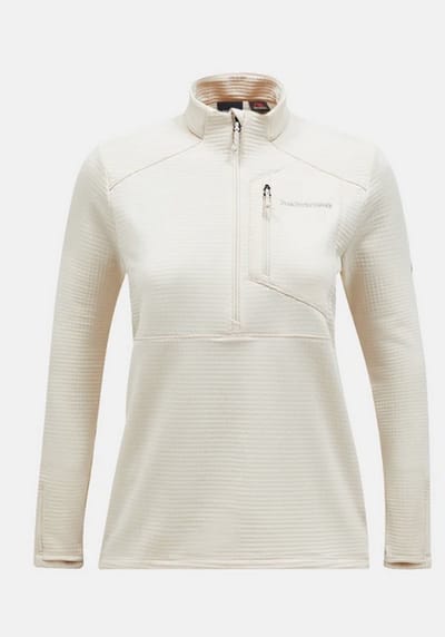 PEAK PERFORMANCE TRAIL GRID FLEECE HALF ZIP WOMEN Sand fog -S