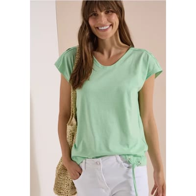 Shirt met overhangende schouders en uitgesneden details