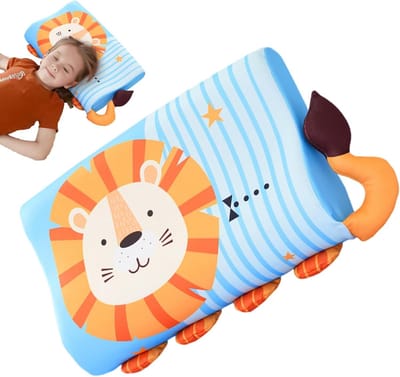 Peuterkussen Kinderkussen - Baby Kussen - Reizen Kleuterschool - Ademend Schattig Design - 45x27x6cm - Leeuw