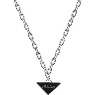 Zwarte Driehoek Ketting voor Vrouwen Zomer Eenvoudige Niche Licht Luxe Design Niet-vervagende Halsketting Sieraden Accessoires Trendy Titanium Stalen Ketting white