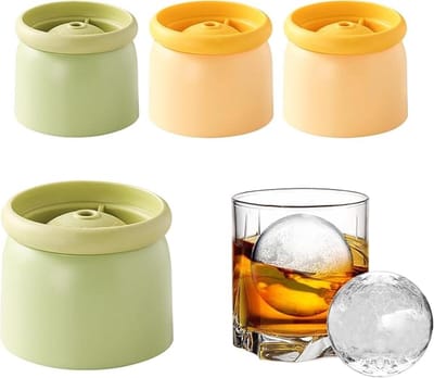 Ronde ijsblokjesvormen – 4 stuks - Maak bolvormige ijsblokjes (2,4 inch) voor whisky - Siliconen - grote ronde ijsballen - Ronde Whisky Stones - cocktails en andere dranken -Ronde IJsblok vormen - Stapelbare ijsblokjesvormen
