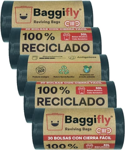 Robuuste Vuilniszakken 30 Liter, 150 Stuks, 100% Gerecycled Materiaal