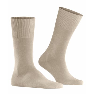 FALKE Airport eenkleurig wol katoen sokken heren beige - maat 43-44