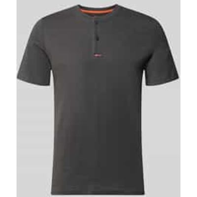 Heren T-shirt henley met korte mouwen en logodetail s.Oliver
